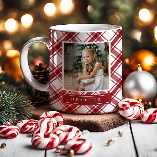 Café Caneca de Férias Vermelha e Branca (Red and White Holiday Mug
)