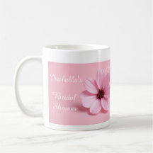 Caneca de festa de chá de noiva floral cosmos rosa