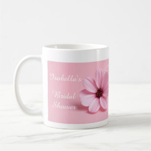Café Caneca de festa de chá de noiva floral cosmos rosa