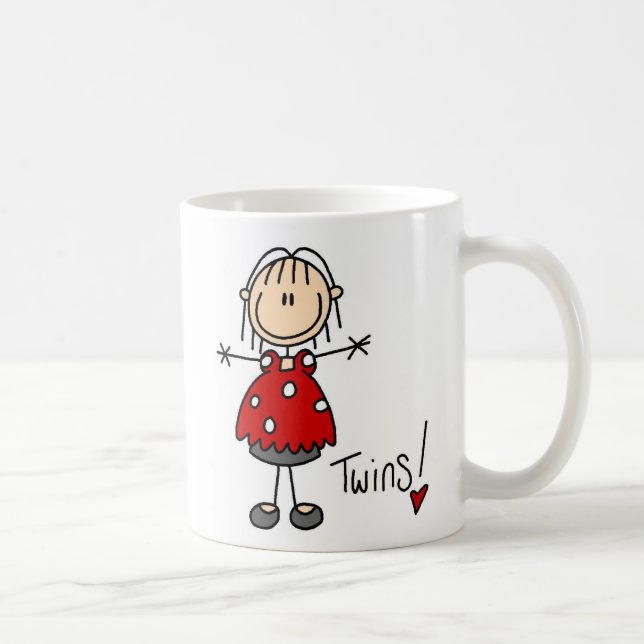 Café Caneca de Figura de Palito Esperando Gêmeos (Direita)