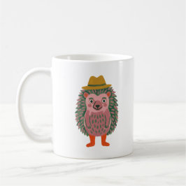 Café Caneca de filhote de ouriço fofo em rosa poeirento