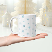 Caneca de Floco de Neve em Aquarela Azul Desbotada