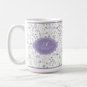 Café Caneca de Flor de Campo Personalizada com Aquarela