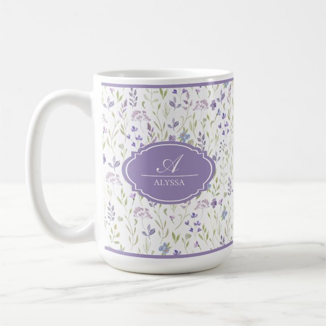 Café Caneca de Flor de Campo Personalizada com Aquarela (Esquerda)