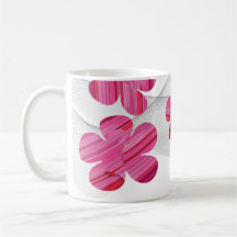 Caneca de flor geométrica rosa