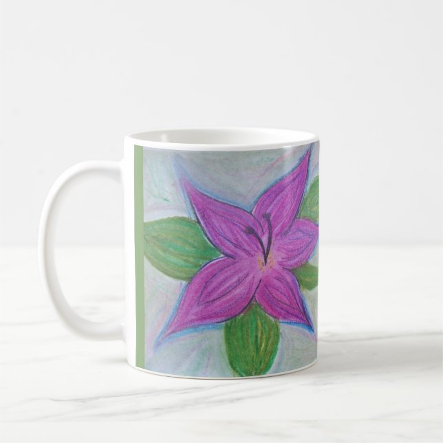 Café caneca de flor púrpura aleatória (Esquerda)