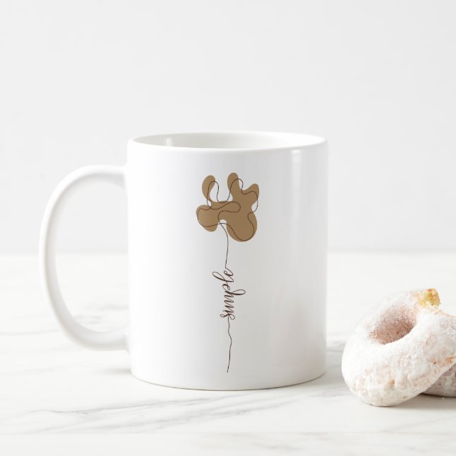 Café Caneca de Flor Simples Minimalista (Com Donut)