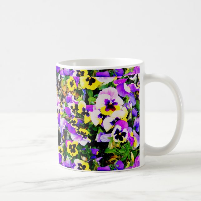 Café caneca de flores de cor múltipla (Direita)