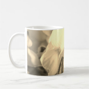 Café caneca de flores de vintage