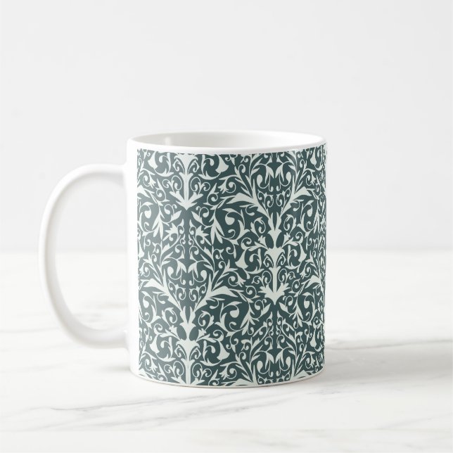 Café Caneca de Flores Inspiradas na Arte Nova - Verde (Esquerda)