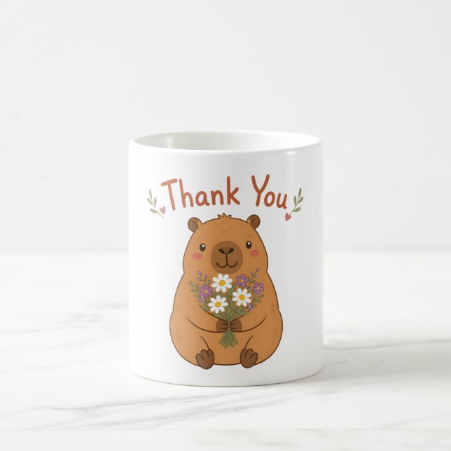 Café Caneca de Flores Selvagens de Capivara Fofa Obriga (Centro)