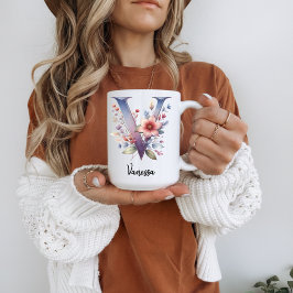 Café Caneca de Flores Selvagens Personalizada para Ela,
