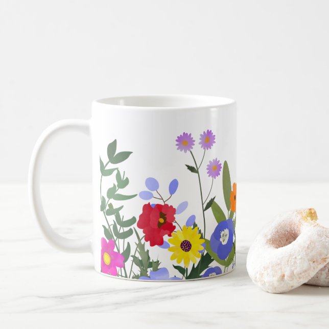 Café Caneca de Flores Silvestres (Com Donut)