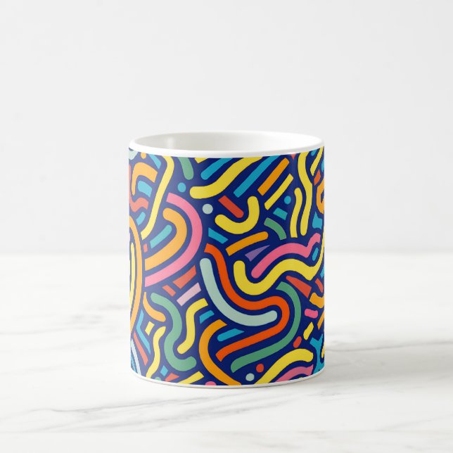 Café Caneca de Fluxo Abstrato Colorido (Centro)