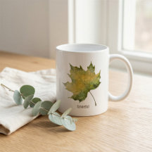Caneca de Folha de Aquarela de Outono Grata Person