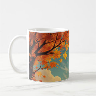 Café Caneca de folhas de outono