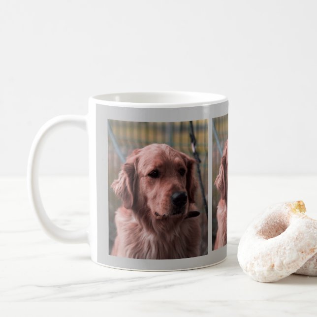 Café Caneca de Foto Adicione suas próprias Imagens  (Com Donut)