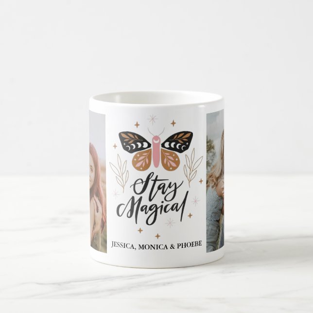 Café Caneca de Foto de Borboleta "Fique Mágico" (Centro)