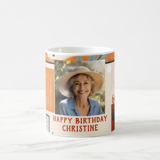 Café Caneca de Foto de Cores Modernas para Aniversário  (Centro)
