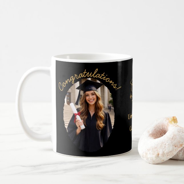 Café Caneca de Foto de Formatura Personalizada Parabéns (Com Donut)