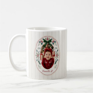 Café Caneca de Foto do Primeiro Natal do Bebê da Nova M