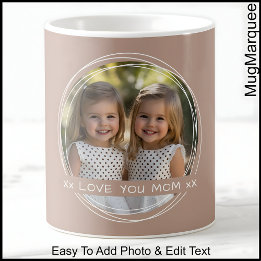 Café Caneca de Foto e Mensagem do Dia das Mães Marrom C