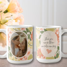 Caneca de Foto Floral Personalizada – Mensagem Edi