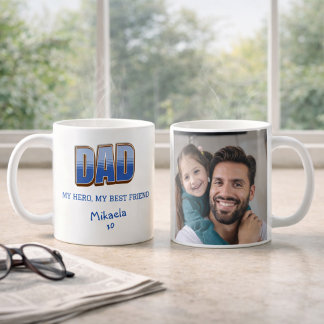 Café Caneca de Foto Herói Pai Melhor Amigo