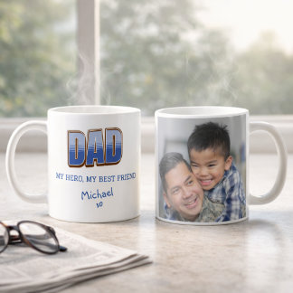 Café Caneca de Foto Herói Pai Melhor Amigo