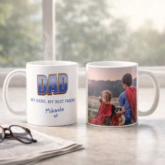 Café Caneca de Foto Herói Pai Melhor Amigo