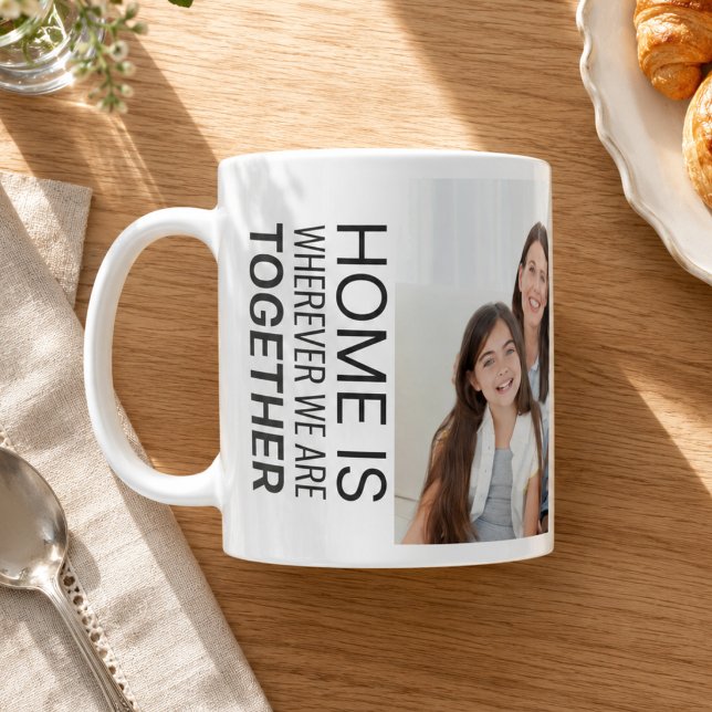 Café Caneca de Foto Moderna (Gift your favorite family member this modern one photo coffee mug. Complete with quote. )