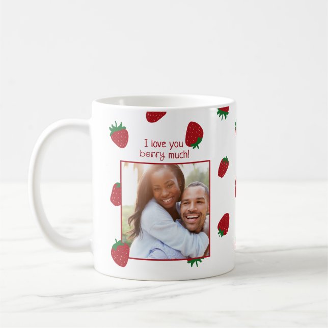 Café Caneca de Foto Morango Eu Te Amo Muito Morango (Esquerda)