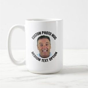 Café Caneca de Foto Personalizada Branca de 15oz com Te