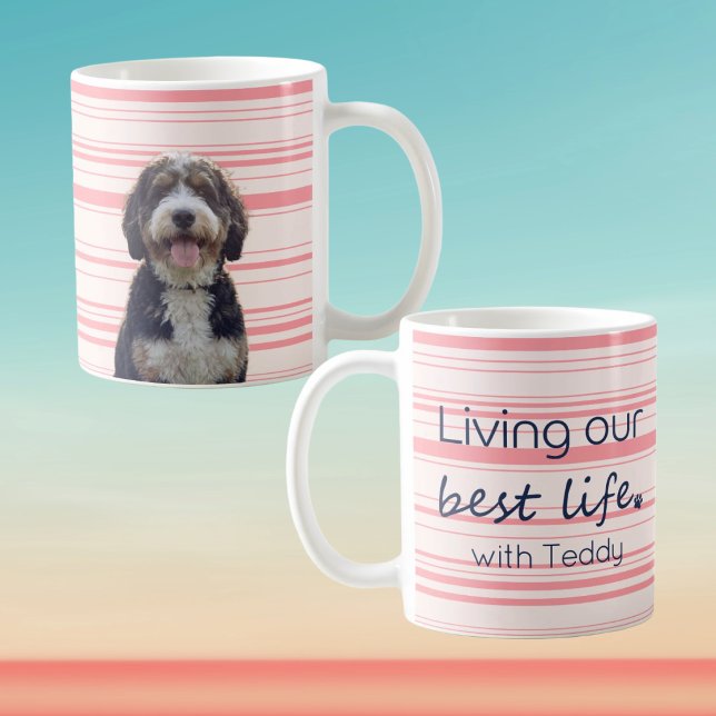 Café Caneca de Foto Personalizada com Cachorro Faixa Ro (Criador carregado)