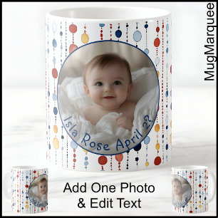 Café Caneca de Foto Personalizada com Padrão de Pontos 