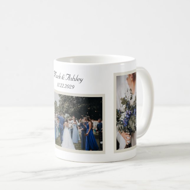 Café Caneca de Foto Personalizada de Casamento (Frente Esquerda)