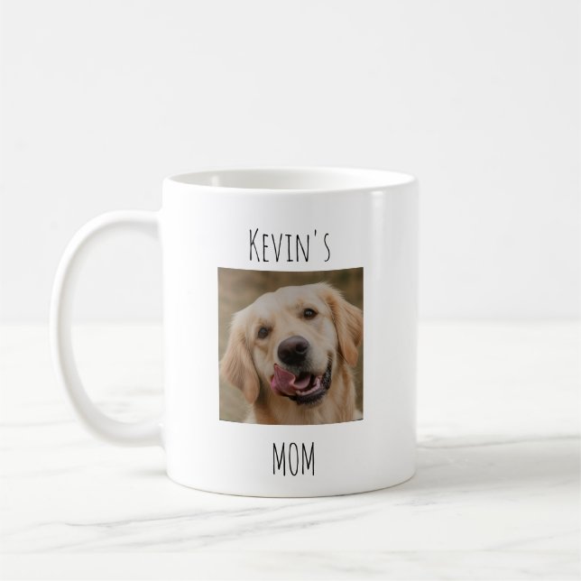 Café Caneca de Foto Personalizada Dog Mom 2 | Presente  (Esquerda)