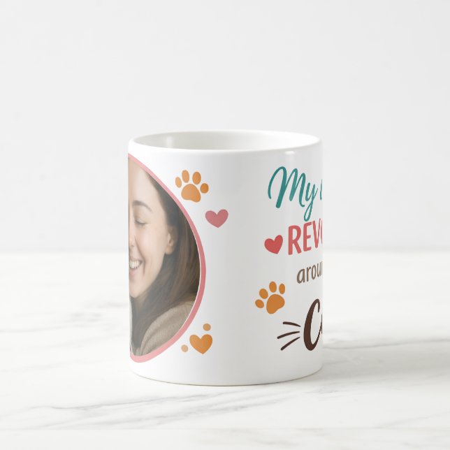 Café Caneca de Foto Personalizada para Amantes de Gatos (Centro)