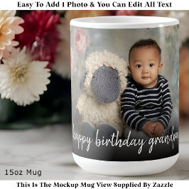 Café Caneca de Foto Personalizada para Avô Moderno Uma 