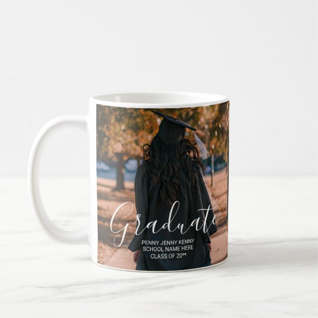 Café Caneca de foto personalizada para Graduado (Esquerda)