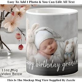 Café Caneca de Foto Personalizada Vovó, Moderno Design 