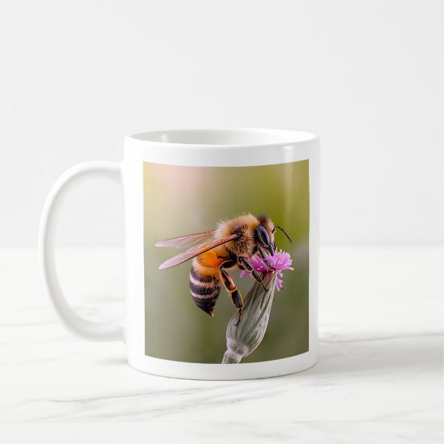 Café Caneca de Fotografia da Natureza Flor de Abelha  (Esquerda)