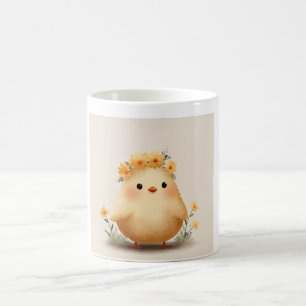 Café Caneca de Frango de Primavera Fofo   Flor de Marga