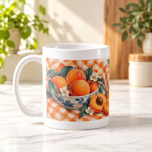 Café Caneca de Fruta Gouache de Tarde de Damasco