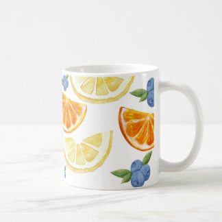 Café Caneca de Frutas Inspirada em Aquarela