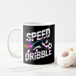 Café Caneca de Futebol de Gato com Drible de Velocidade