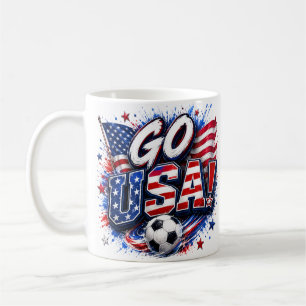 Café Caneca de Futebol Patriótica Go USA   Bandeira Ame