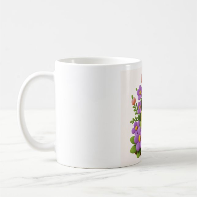 Café Caneca de Galinha Ilustrada com Aquarela Amarela e (Esquerda)