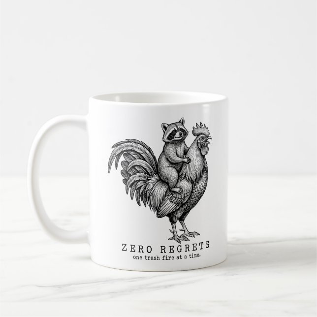Café Caneca de Galo Mapache Divertida Presente Sarcásti (Esquerda)