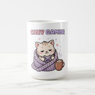 Café Caneca de Gamer Aconchegante – Gato Fofo de Jogos